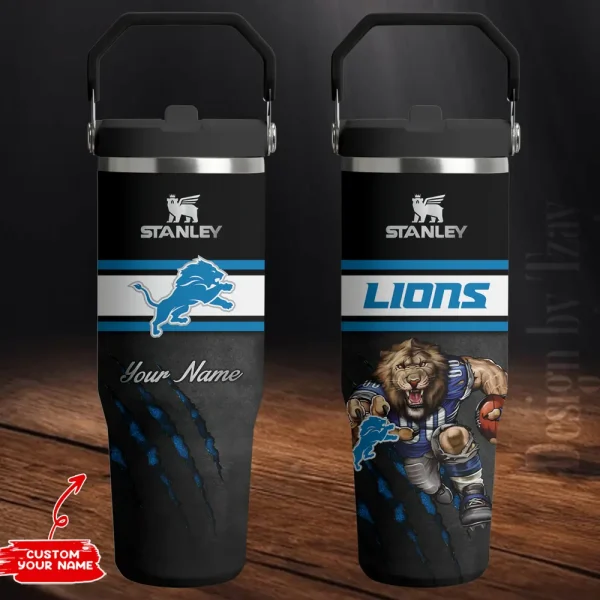 Detroit Lions Edition Sport Fan Gift Flip Straw 30oz Tumbler AZFST139