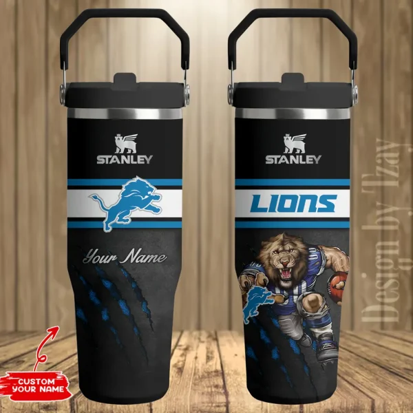 Detroit Lions Edition Sport Fan Gift Flip Straw 30oz Tumbler AZFST139 - Image 2