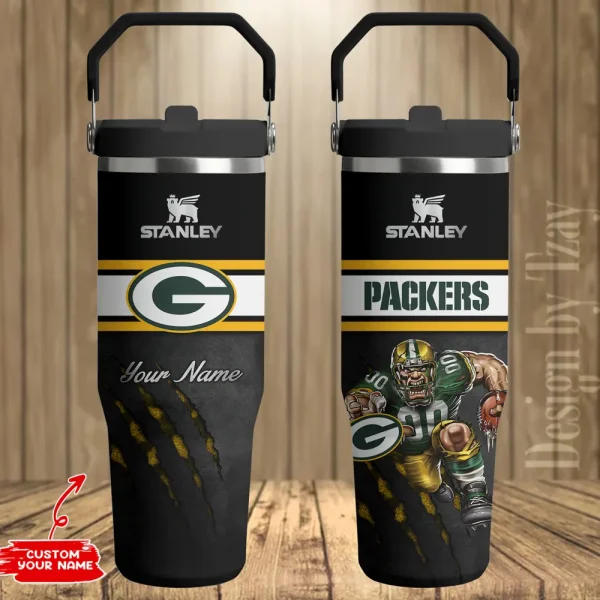 Green Bay Packers Edition Sport Fan Gift Flip Straw 30oz Tumbler AZFST140