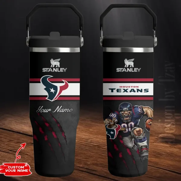 Houston Texans Edition Sport Fan Gift Flip Straw 30oz Tumbler AZFST141