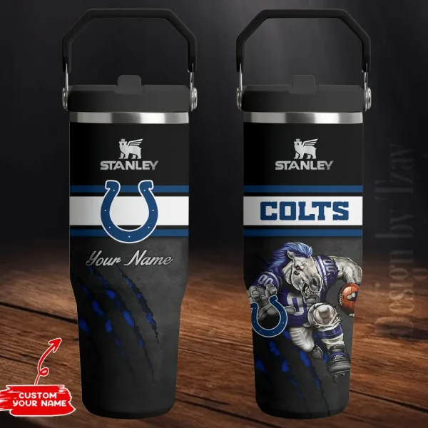 Indianapolis Colts Edition Sport Fan Gift Flip Straw 30oz Tumbler AZFST142