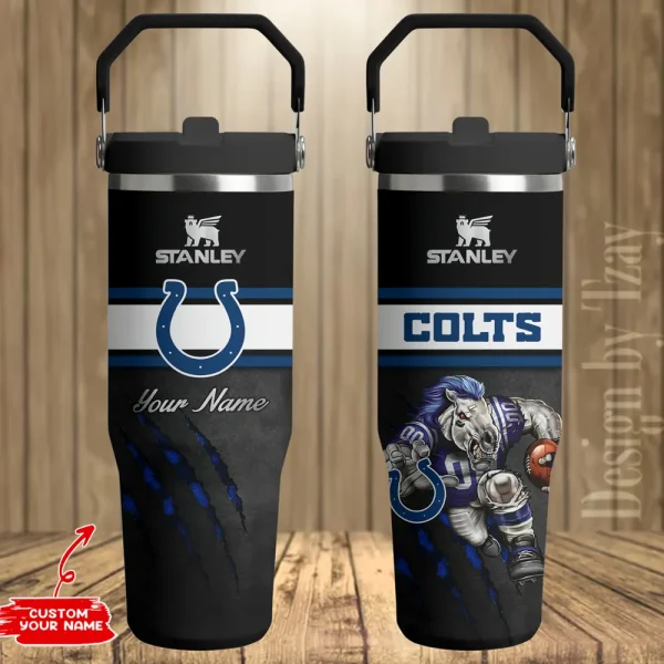 Indianapolis Colts Edition Sport Fan Gift Flip Straw 30oz Tumbler AZFST142 - Image 2