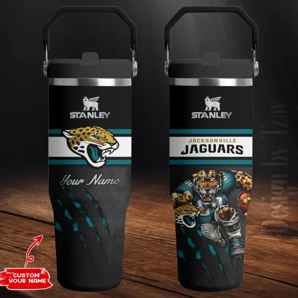 Jacksonville Jaguars Edition Sport Fan Gift Flip Straw 30oz Tumbler AZFST143