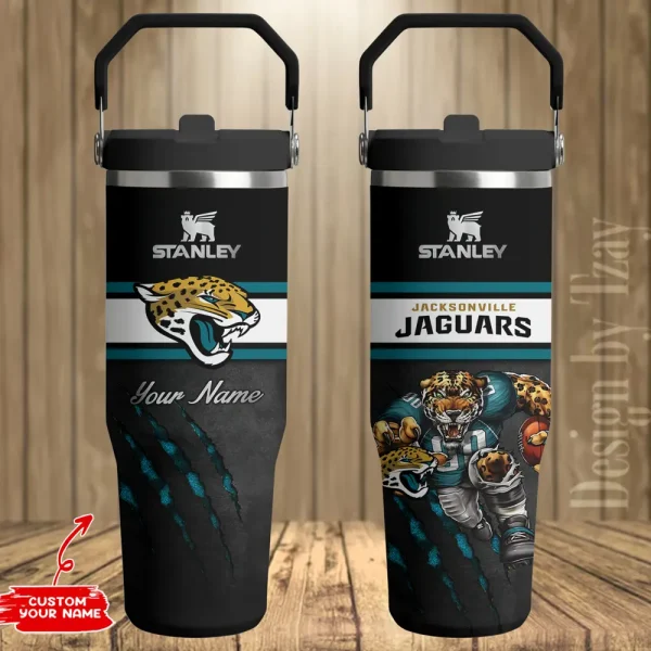 Jacksonville Jaguars Edition Sport Fan Gift Flip Straw 30oz Tumbler AZFST143 - Image 2