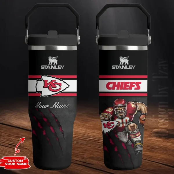 Kansas City Chiefs Edition Sport Fan Gift Flip Straw 30oz Tumbler AZFST144