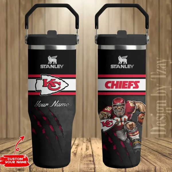 Kansas City Chiefs Edition Sport Fan Gift Flip Straw 30oz Tumbler AZFST144 - Image 2