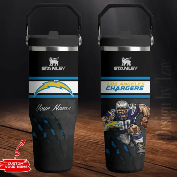 Los Angeles Chargers Edition Sport Fan Gift Flip Straw 30oz Tumbler AZFST146