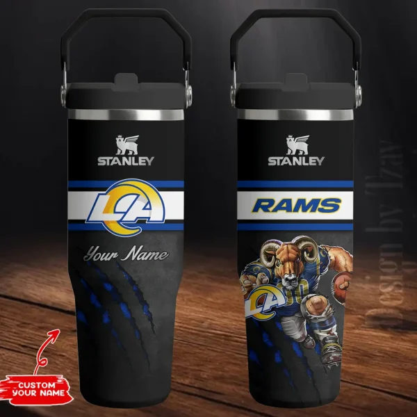 Los Angeles Rams Edition Sport Fan Gift Flip Straw 30oz Tumbler AZFST147