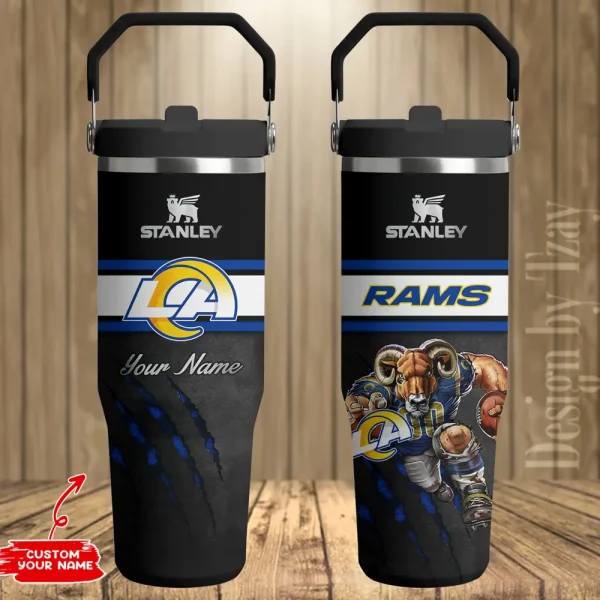 Los Angeles Rams Edition Sport Fan Gift Flip Straw 30oz Tumbler AZFST147 - Image 2
