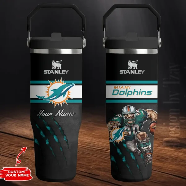 Miami Dolphins Edition Sport Fan Gift Flip Straw 30oz Tumbler AZFST148