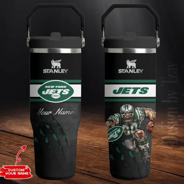 New York Jets Edition Sport Fan Gift Flip Straw 30oz Tumbler AZFST153