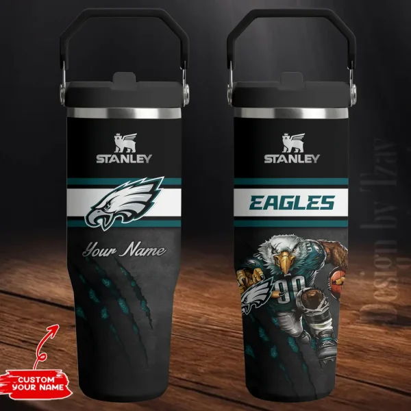 Philadelphia Eagles Edition Sport Fan Gift Flip Straw 30oz Tumbler AZFST154