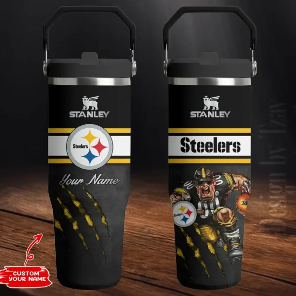 Pittsburgh Steelers Edition Sport Fan Gift Flip Straw 30oz Tumbler AZFST155