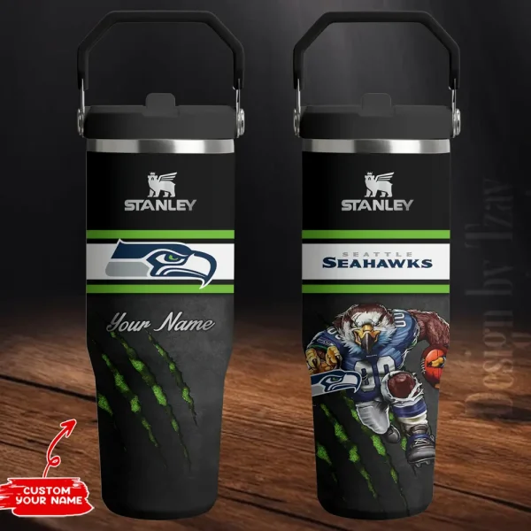 Seattle Seahawks Edition Sport Fan Gift Flip Straw 30oz Tumbler AZFST157