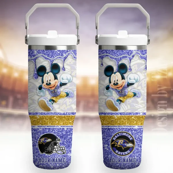 Baltimore Ravens Edition Sport Fan Gift Flip Straw 30oz Tumbler AZFST163
