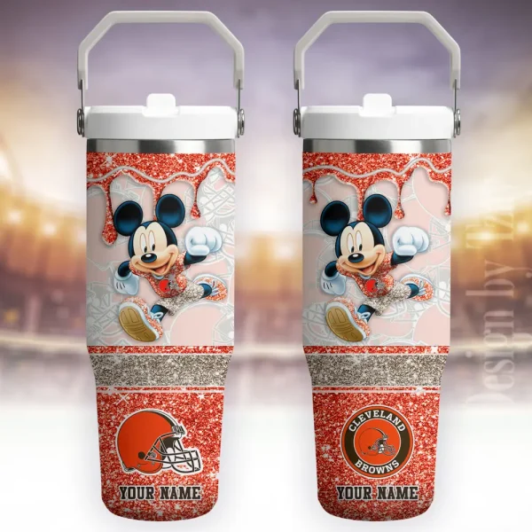 Cleveland Browns Edition Sport Fan Gift Flip Straw 30oz Tumbler AZFST168
