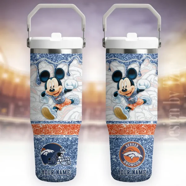Denver Broncos Edition Sport Fan Gift Flip Straw 30oz Tumbler AZFST170