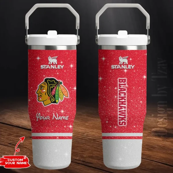 Chicago Blackhawks Edition Sport Fan Gift Flip Straw 30oz Tumbler AZFST197