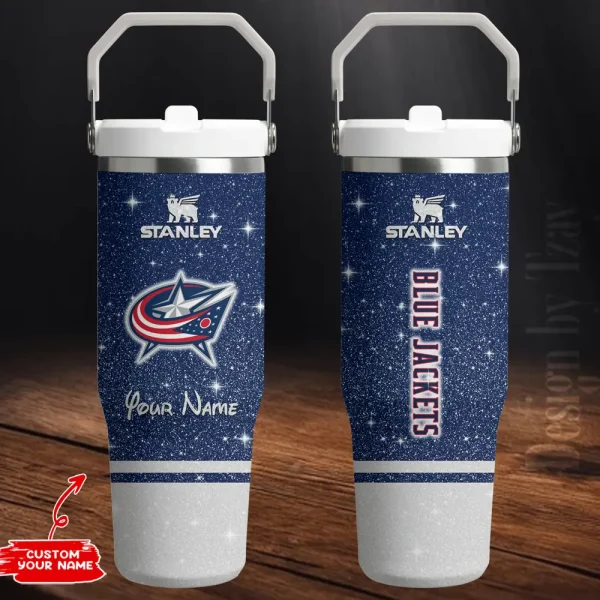 Columbus Blue Jackets Edition Sport Fan Gift Flip Straw 30oz Tumbler AZFST199
