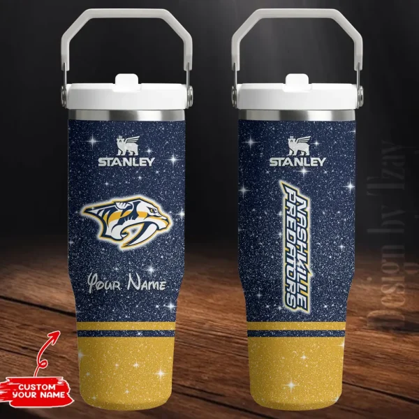 Nashville Predators Edition Sport Fan Gift Flip Straw 30oz Tumbler AZFST205