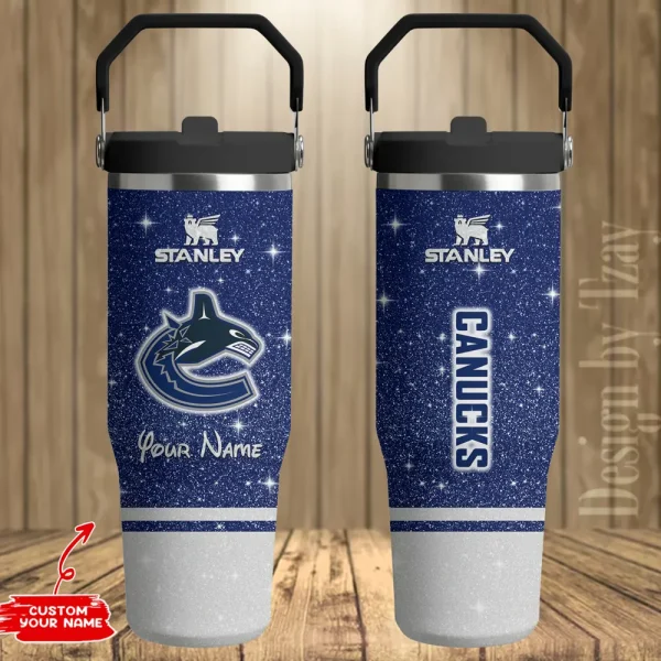 Vancouver Canucks Edition Sport Fan Gift Flip Straw 30oz Tumbler AZFST219