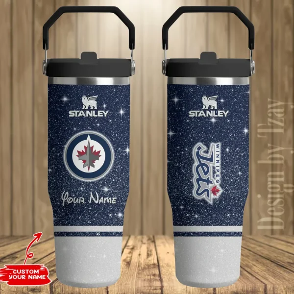 Winnipeg Jets Edition Sport Fan Gift Flip Straw 30oz Tumbler AZFST222