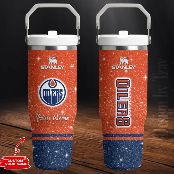 Edmonton Oilers Edition Sport Fan Gift Flip Straw 30oz Tumbler AZFST223