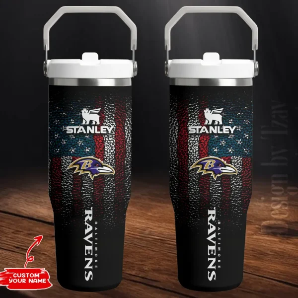 Baltimore Ravens Edition Sport Fan Gift Flip Straw 30oz Tumbler AZFST227