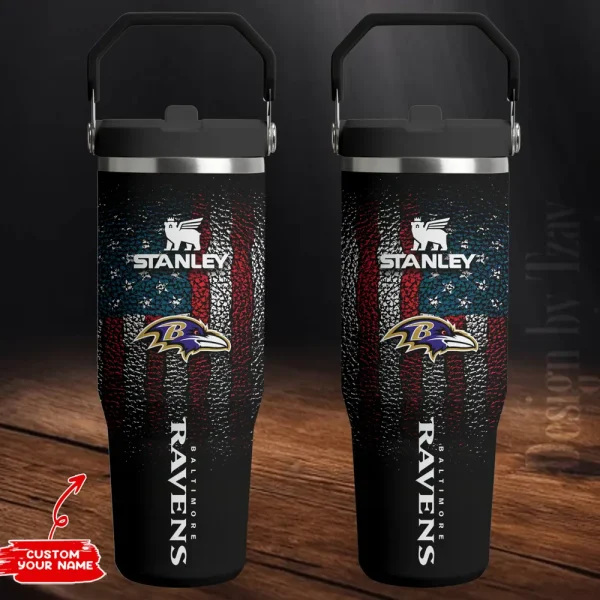 Baltimore Ravens Edition Sport Fan Gift Flip Straw 30oz Tumbler AZFST227 - Image 2