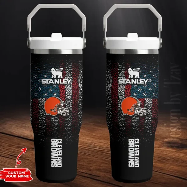Cleveland Browns Edition Sport Fan Gift Flip Straw 30oz Tumbler AZFST232 - Image 2