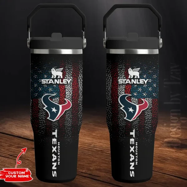 Houston Texans Edition Sport Fan Gift Flip Straw 30oz Tumbler AZFST237 - Image 2