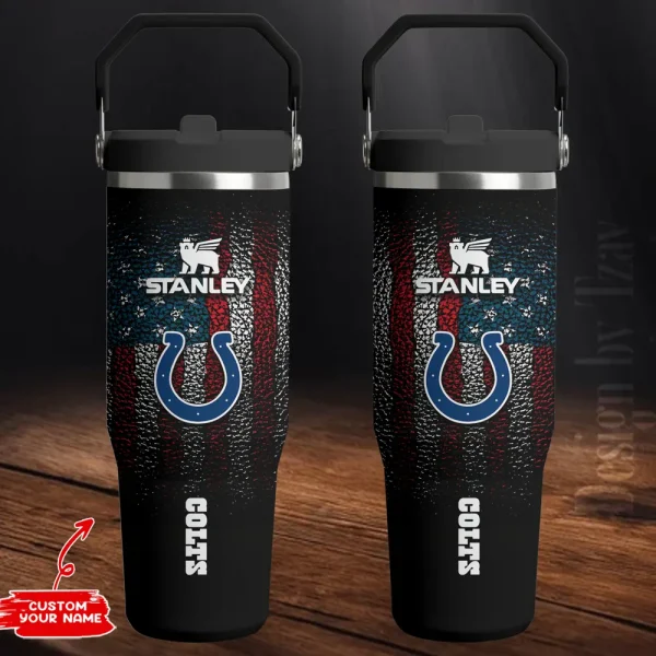 Indianapolis Colts Edition Sport Fan Gift Flip Straw 30oz Tumbler AZFST238