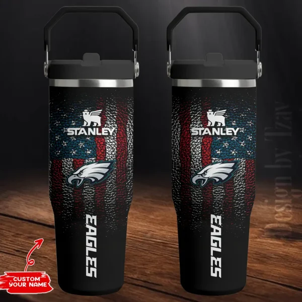 Philadelphia Eagles Edition Sport Fan Gift Flip Straw 30oz Tumbler AZFST250