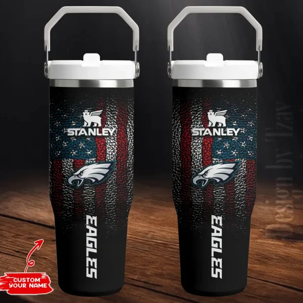 Philadelphia Eagles Edition Sport Fan Gift Flip Straw 30oz Tumbler AZFST250 - Image 2