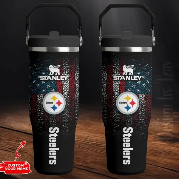 Pittsburgh Steelers Edition Sport Fan Gift Flip Straw 30oz Tumbler AZFST251 - Image 2