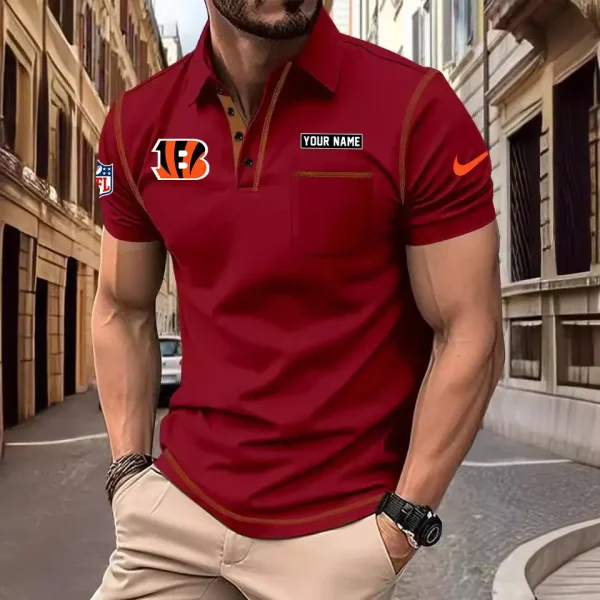Cincinnati Bengals Summer Fashion Polo Shirts for Men Minimalist Men's Short Sleeve Tee SPTCPSSMS007 - Image 3