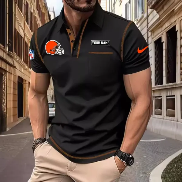 Cleveland Browns Summer Fashion Polo Shirts for Men Minimalist Men's Short Sleeve Tee SPTCPSSMS008 - Image 2