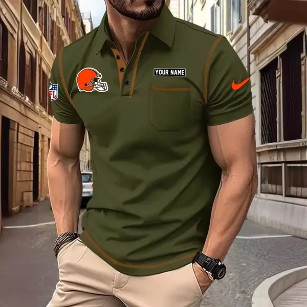 Cleveland Browns Summer Fashion Polo Shirts for Men Minimalist Men's Short Sleeve Tee SPTCPSSMS008 - Image 4