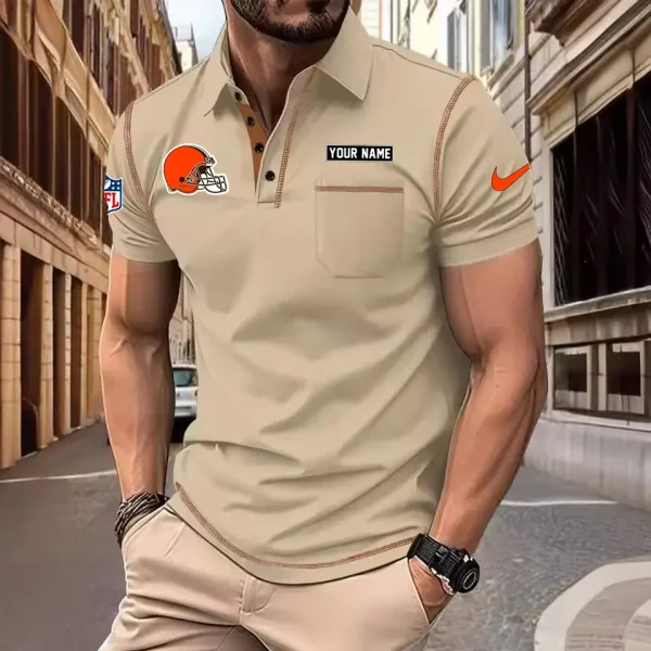 Cleveland Browns Summer Fashion Polo Shirts for Men Minimalist Men's Short Sleeve Tee SPTCPSSMS008 - Image 5