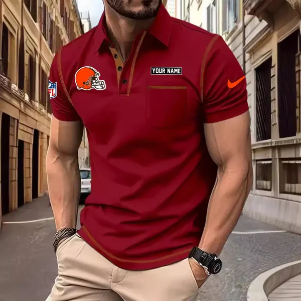 Cleveland Browns Summer Fashion Polo Shirts for Men Minimalist Men's Short Sleeve Tee SPTCPSSMS008