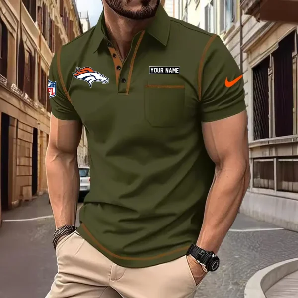 Denver Broncos Summer Fashion Polo Shirts for Men Minimalist Men's Short Sleeve Tee SPTCPSSMS010 - Image 2