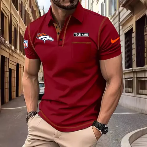 Denver Broncos Summer Fashion Polo Shirts for Men Minimalist Men's Short Sleeve Tee SPTCPSSMS010 - Image 3