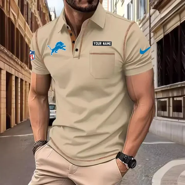 Detroit Lions Summer Fashion Polo Shirts for Men Minimalist Men's Short Sleeve Tee SPTCPSSMS011 - Image 4