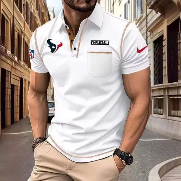 Houston Texans Summer Fashion Polo Shirts for Men Minimalist Men's Short Sleeve Tee SPTCPSSMS013 - Image 2