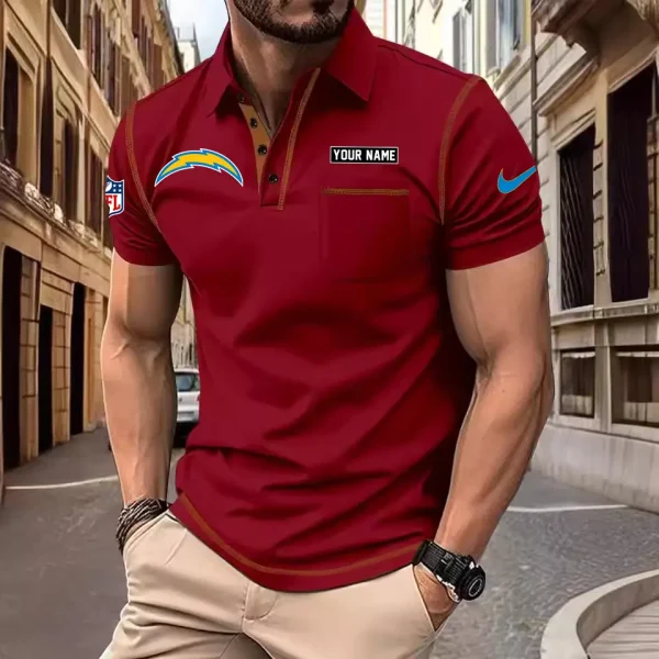 Los Angeles Chargers Summer Fashion Polo Shirts for Men Minimalist Men's Short Sleeve Tee SPTCPSSMS018 - Image 4