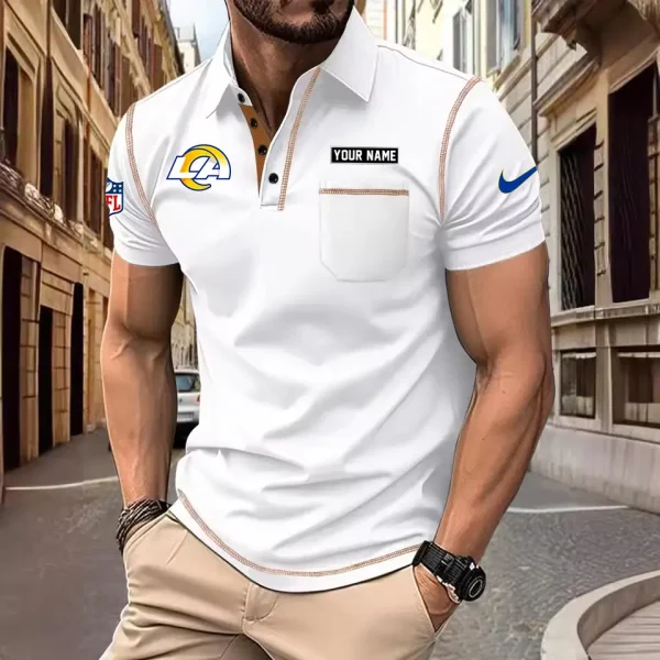Los Angeles Rams Summer Fashion Polo Shirts for Men Minimalist Men's Short Sleeve Tee SPTCPSSMS019 - Image 6