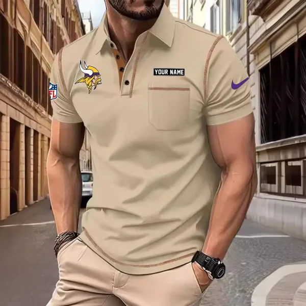 Minnesota Vikings Summer Fashion Polo Shirts for Men Minimalist Men's Short Sleeve Tee SPTCPSSMS021 - Image 5