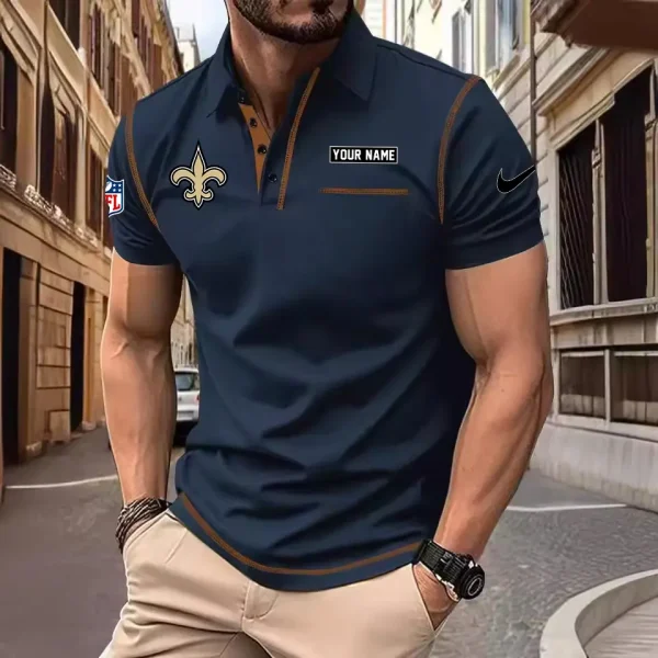 New Orleans Saints Summer Fashion Polo Shirts for Men Minimalist Men's Short Sleeve Tee SPTCPSSMS023 - Image 3