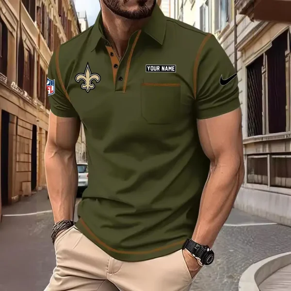 New Orleans Saints Summer Fashion Polo Shirts for Men Minimalist Men's Short Sleeve Tee SPTCPSSMS023 - Image 4