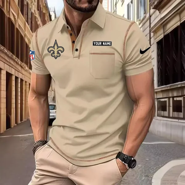 New Orleans Saints Summer Fashion Polo Shirts for Men Minimalist Men's Short Sleeve Tee SPTCPSSMS023